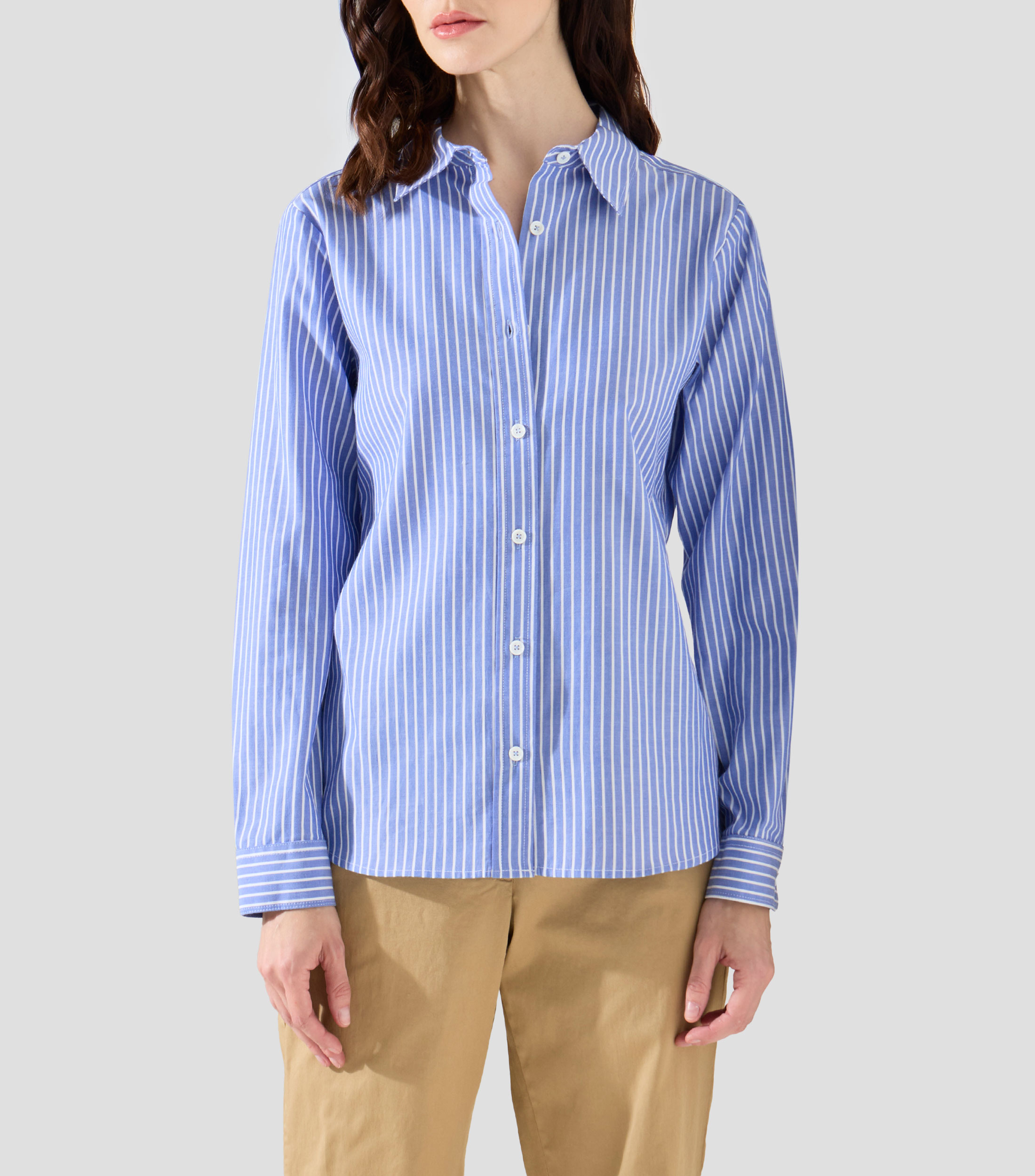 Camisa de rayas con manga larga Mujer